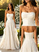 Elegant Pleats Strapless Sleeveless Chiffon Ruffles A-Line Floor Length Wedding Dresses, WD0363