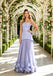 Romantic Lavender Strapless 3D Floral Pleated Maxi Formal Dress,PDS118540