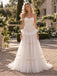 Dreamy Strapless Lace Corset Ruffled Tiered Tulle A Line Wedding Dress, WD0399