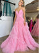 Elegant V-neck Sleeveless A-line Long Prom Dress,PDS1115