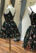 Black Elegant V-neck Sleeveless A-line Short Mini Homecoming Dress,  HDS0127