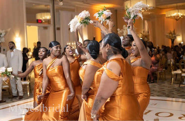 Mismatched Elegant Off shoulder Sleeveless Sheath Bridesmaid  Dressess, BDS0360