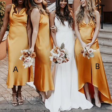 Mismatched Elegant Jewel Sleeveless A-line Bridesmaid  Dressess, BDS0372