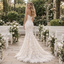 Exquisite Spaghetti Strap 3D Floral Appliques Lace Mermaid Wedding Dress,WD0436