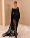 Sexy Off Shoulder Side Slit Mermaid Floor Length Prom Dress,PDS11601