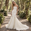 Glamorous Strapless Ruched Satin Mermaid Wedding Dress with Ruffled Tulle Skirt,WD0437