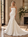 Glamorous Strapless Ruched Satin Mermaid Wedding Dress with Ruffled Tulle Skirt,WD0437