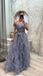 Elegant Off Shoulder A-line Ruffle Floor Length Prom Dress,PDS11581