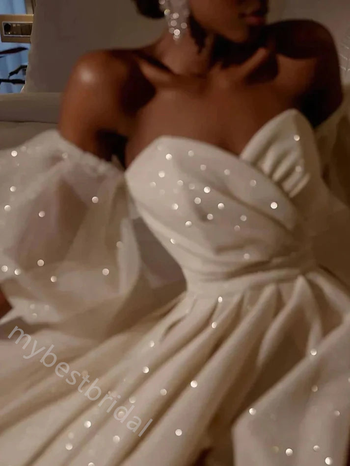 Elegant Off Shoulder Side Slit A-line Floor Length Prom Dress,PDS11589