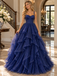 Sparkly Glitter Tulle Sweetheart Corset Tiered A-Line Formal Evening Dress,PDS118679