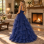 Sparkly Glitter Tulle Sweetheart Corset Tiered A-Line Formal Evening Dress,PDS118679