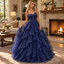 Sparkly Glitter Tulle Sweetheart Corset Tiered A-Line Formal Evening Dress,PDS118679