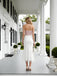Pink and White Strapless  Sleeveless Mermaid Long Prom Party Dress,PDS118496