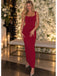 Burgundy Glitter Knit Square Neck Sleeveless Midi Evening Party Dress,PDS118579