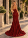 Glam Strapless Sleeveless Sequin Mermaid Slit Long Evening Gown,PDS118681