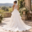 Exquisite High Neck Sheer Lace Mermaid Wedding Dress with Detachable Satin Overskirt,WD0440