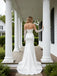 Elegant Ivoy V-Neck Strapless Lace and Satin Mermaid Long Prom Party Dress,PDS118500