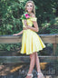 Two pieces Off shoulder Sleeveless A-line Short Mini Homecoming Dress,  HDS0131