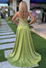 Sage Green Sweetheart Sheer Lace Corset Draped Chiffon Mermaid Prom Dress,PDS118582
