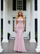 Sexy Pink V-Neck Spaghetti Straps Mermaid Long Prom Party Dress,PDS118499