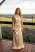 Champagne Satin One Shoulder Ruched Sleeveless A-Line Long Evening Dress,PDS118583