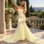Sexy Strapless Sheer Chiffon Mermaid Train Prom Evening Dress,PDS118684