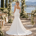 Chic Wide Strap Sleeveless Sweetheart Satin Floor Length Wedding Dress,WD0443