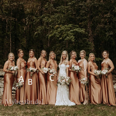 Mismatched Elegant Strapless Sleeveless A-line Bridesmaid  Dressess, BDS0371