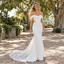 Breathtaking Off Shoulder Corset Lace Illusion Mermaid Wedding Gown with Lace Train,WD0444