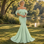 Soft Off Shoulder Ruffled Chiffon Mermaid Long Formal Dress,PDS118685