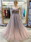 Elegant Off Shoulder A-line Gradual Floor Length Prom Dress,PDS11582