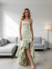 Charming Ruffles Side Slit Strapless High-Low Mermaid Long Prom Party Dress,PDS118503