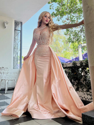 Sexy One Shoulder  Sleeveless Mermaid Long Prom Dress,PDS11562