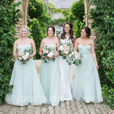 Elegant Sweetheart Sleeveless Long A-line Bridesmaid Dressess, BDS0307