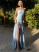 Sexy Strapless Sleeveless Side Slit Ruched Sheath Long Prom Party Dress,PDS11776