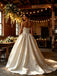 Elegant Pleats Bowknot Strapless Satin A-Line Floor Length Wedding Dresses, WD0382