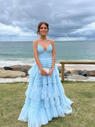 Elegant V-neck Sleeveless A-line Long Prom Dress,PDS1116