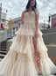 Elegant V-neck Sleeveless Side slit A-line Long Prom Dress,PDS1126