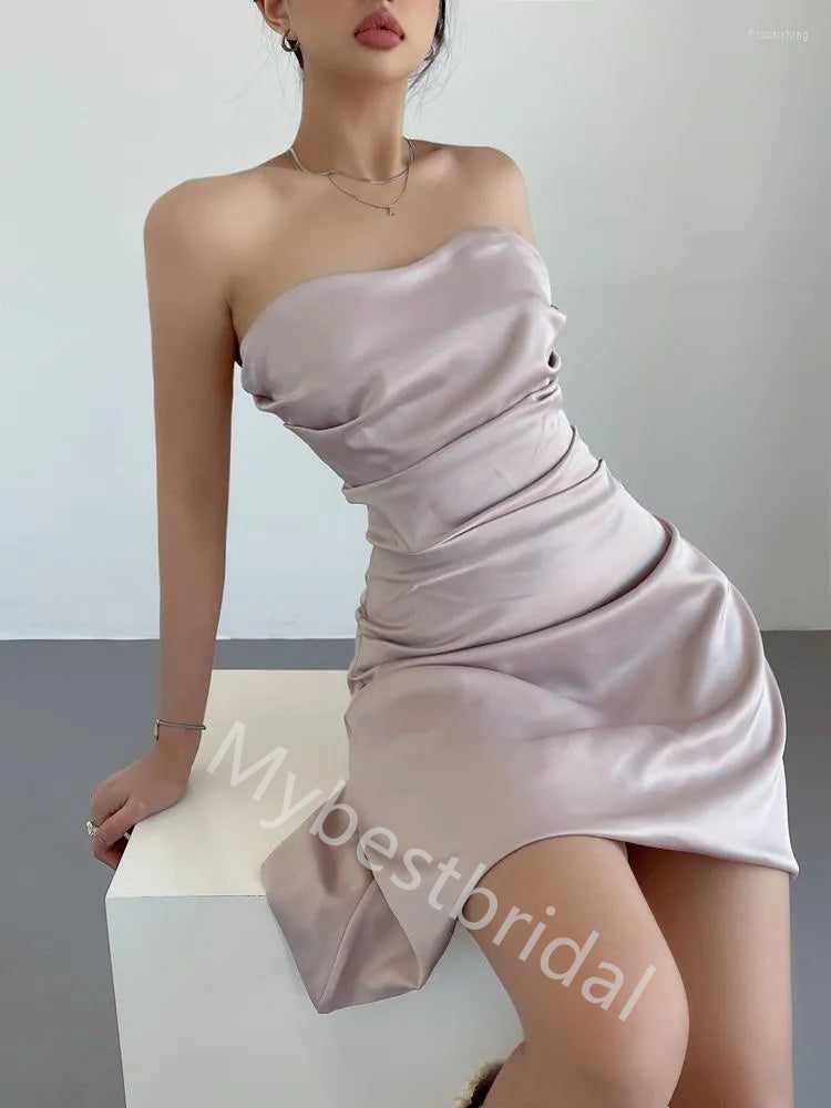 Sexy strapless Sleeveless Sheath Short Mini Homecoming Dress,  HDS0165