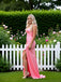 Cute Sweetheart Satin Ruffles Side Slit Strapless Mermaid Long Prom Party Dress,PDS118504