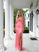 Cute Sweetheart Satin Ruffles Side Slit Strapless Mermaid Long Prom Party Dress,PDS118504