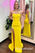 Elegant Strapless Sleeveless Side Slit Mermaid Long Prom Dress,PDS11713