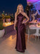 Elegant Halter Satin SSleeveless Sheath Long Evening Prom Party Dress,PDS118587