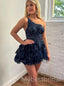 Sexy One shoulder Sleeveless A-line Short Mini Homecoming Dress,  HDS0143