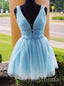 Elegant V-neck Sleeveless A-line Short Mini Homecoming Dress,  HDS0150