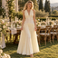 Glam Cream Chiffon Halter V Neck Pleated A Line Wedding Guest Dress,PDS118690
