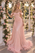 Romantic Off Shoulder Draped Tulle A-Line Long Prom Dress With Feather Hem,PDS118589