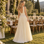 Glam Cream Chiffon Halter V Neck Pleated A Line Wedding Guest Dress,PDS118690