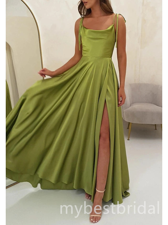 Elegant Jewel Sleeveless Side Slit A-line Long Prom Dress,PDS11681