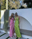 Green Halter Sleeveless Side Slit Sheath Floor Length Prom Dress,PDS11609
